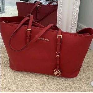 MK red tote bag
